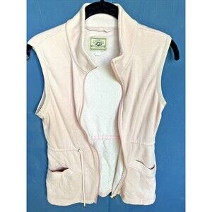 UGG Womens Size Medium Vest Fleece Lined Pink with Elastic waist pockets